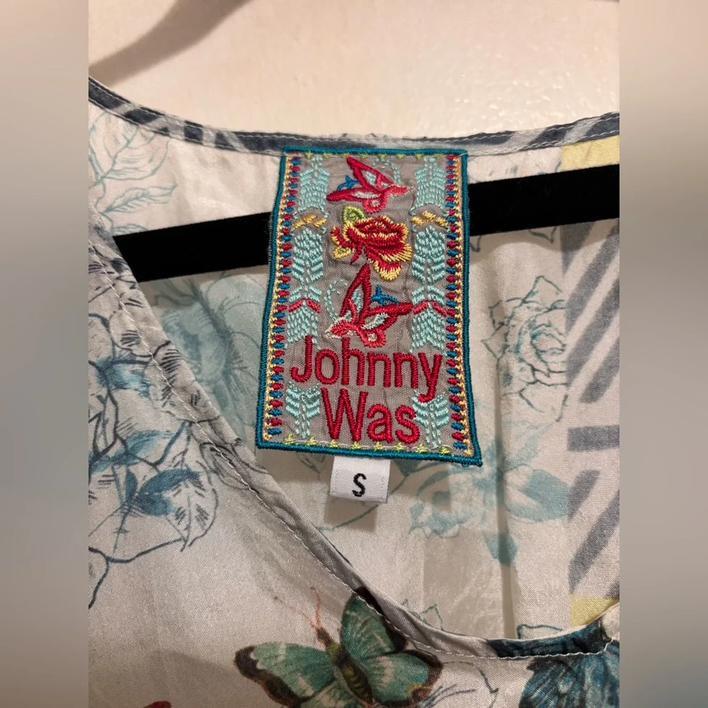 Johnny Was - Butterfly 100% Silk Tunic Size Small - Picture 3 of 4